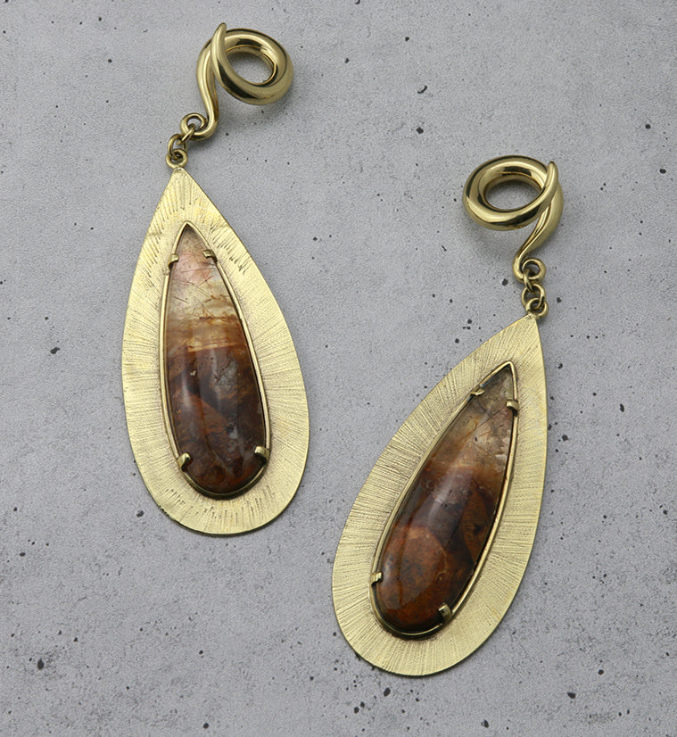 Score Rutilated Quartz Brass Ear Weights - Image 4
