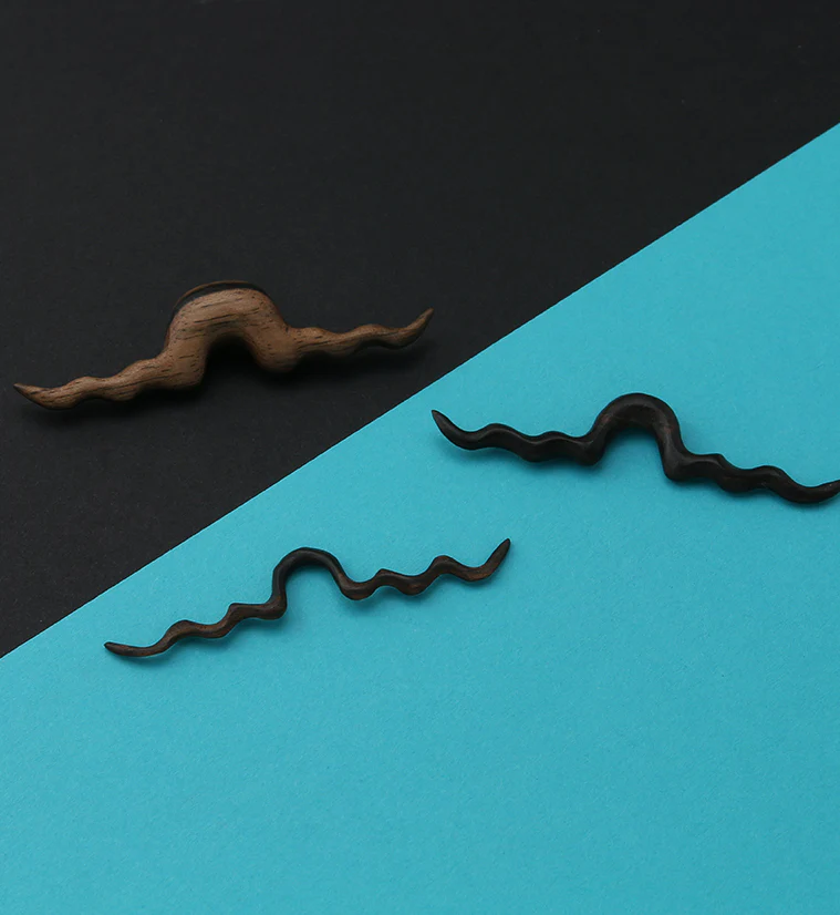 Scraggler Mustache Areng Wooden Septum Bar - Image 2