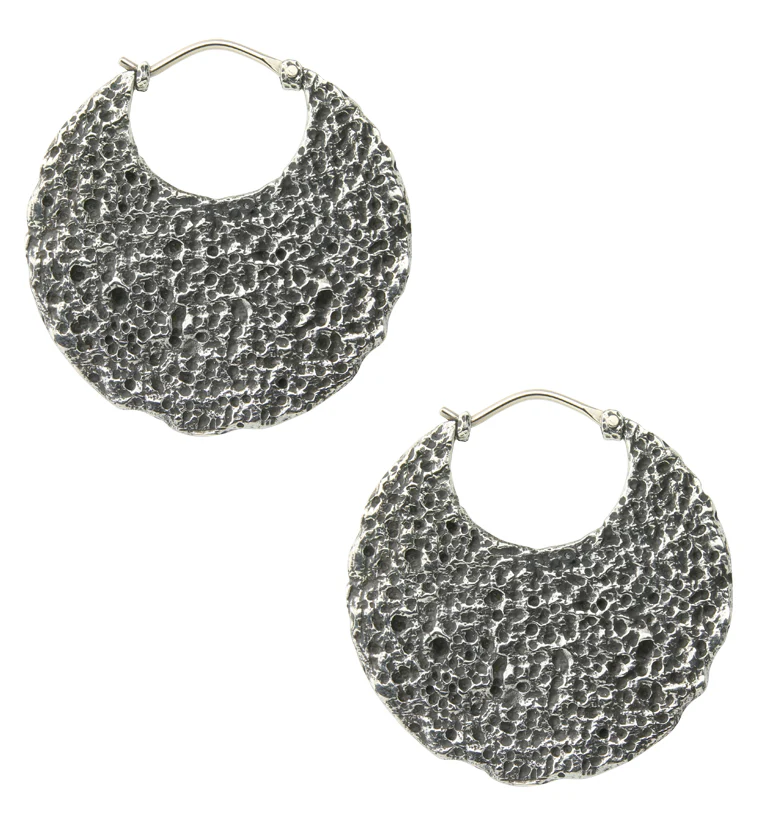 Sea Sponge White Brass Hinged Ear Weights - Image 3