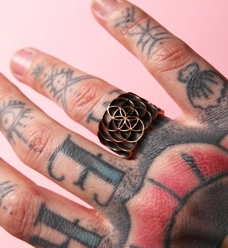 Seed Of Life Copper Ring