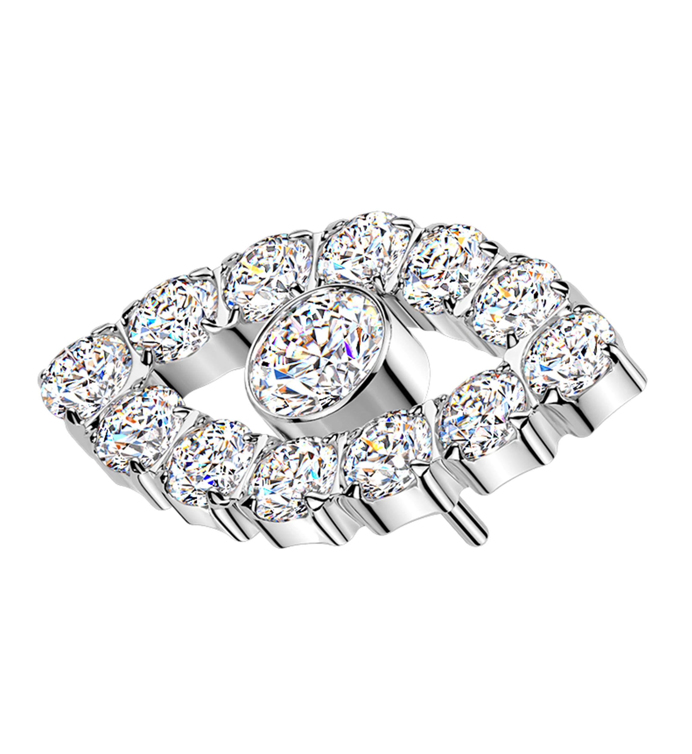 Sentinel Clear CZ Titanium Threadless Top