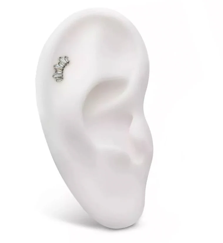 Septennial Clear CZ Titanium Internally Threaded Labret - Image 3