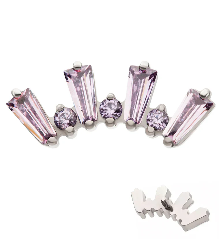 Sequential Amethyst CZ Internally Threaded Titanium Top