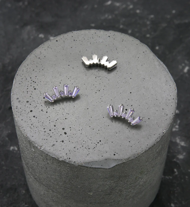 Sequential Amethyst CZ Internally Threaded Titanium Top - Image 2