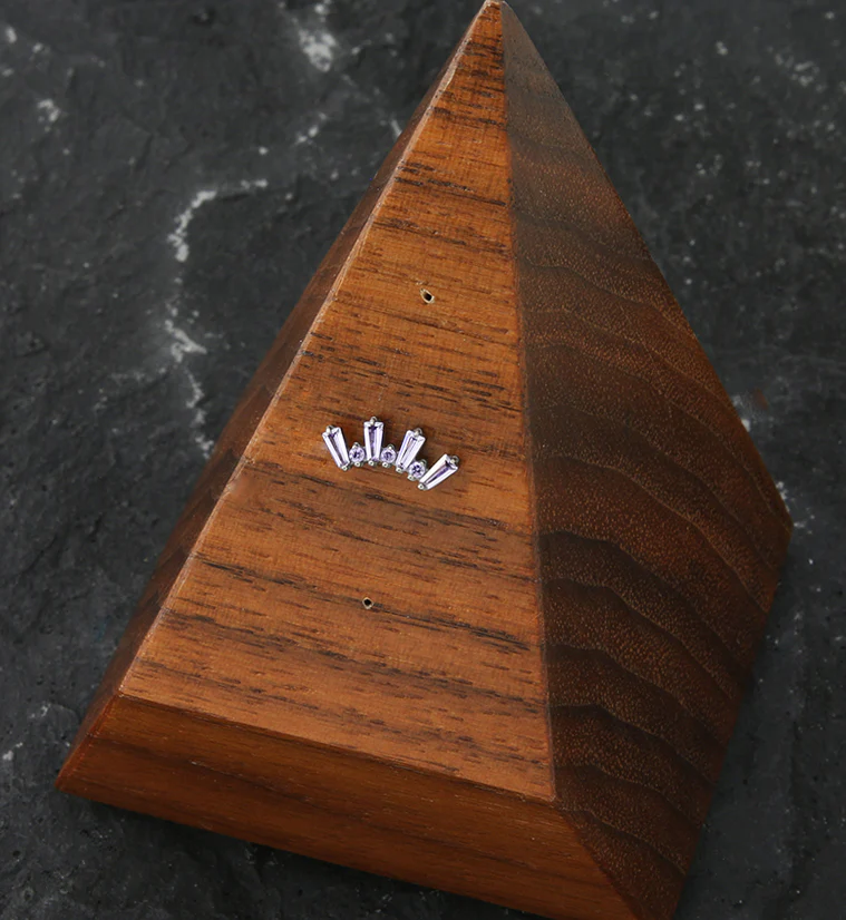 Sequential Amethyst CZ Threadless Titanium Top - Image 2