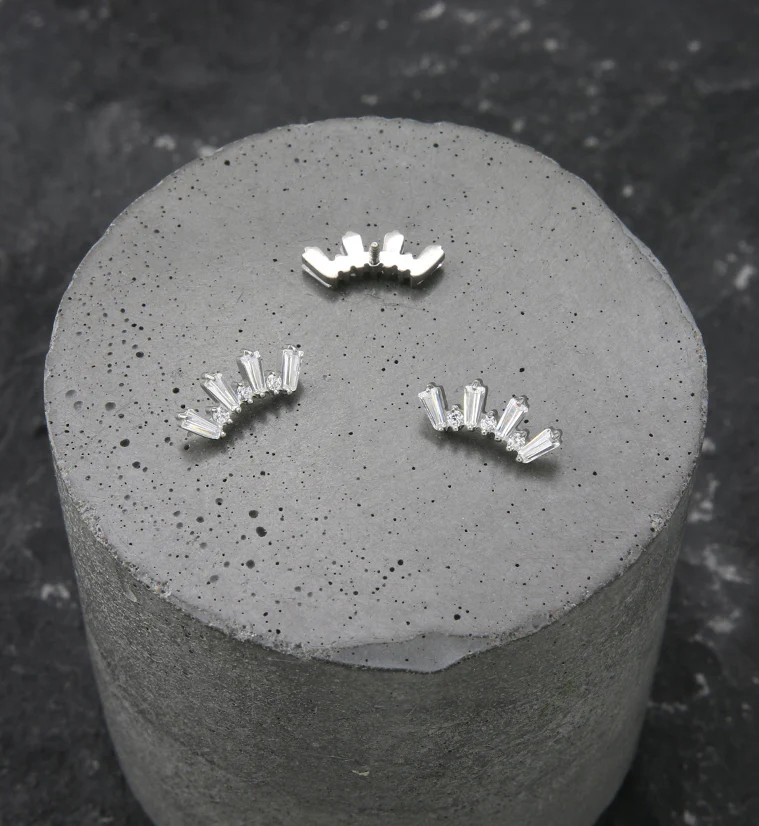 Sequential Clear CZ Internally Threaded Titanium Top - Image 2