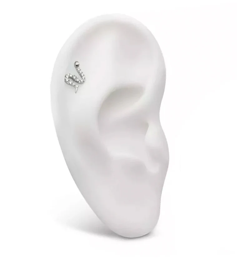 Serpent CZ Internally Threaded Titanium Top - Image 3