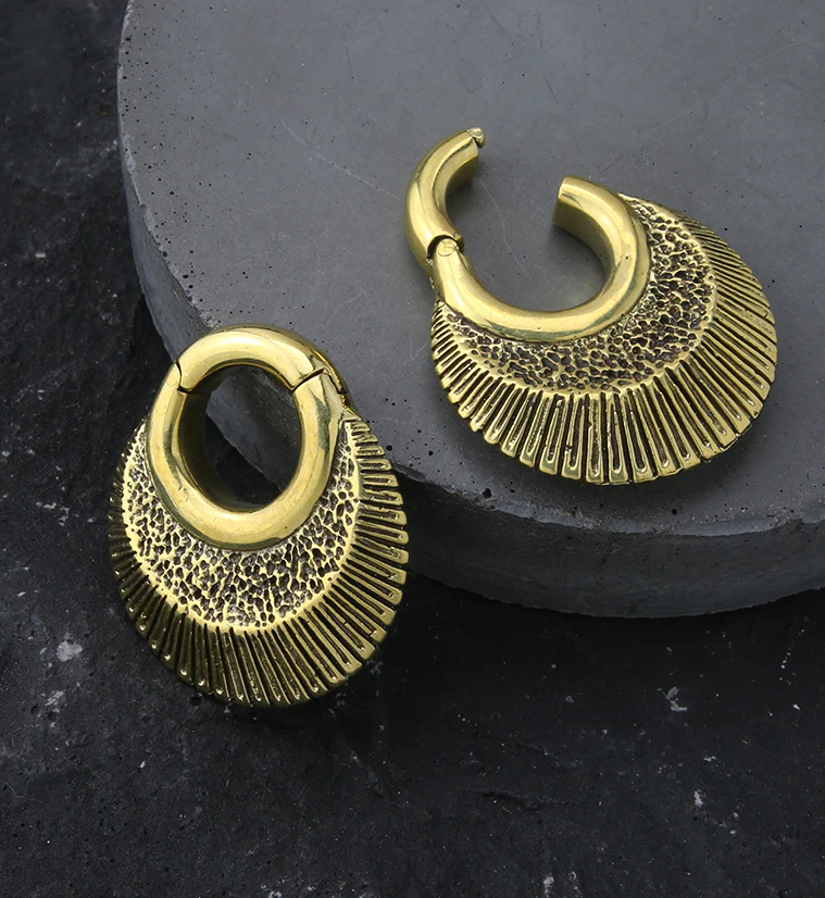 Shale Brass Hinged Ear Weights - Image 2