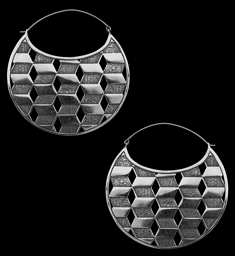 Silver Chamber Titanium Hangers - Earrings