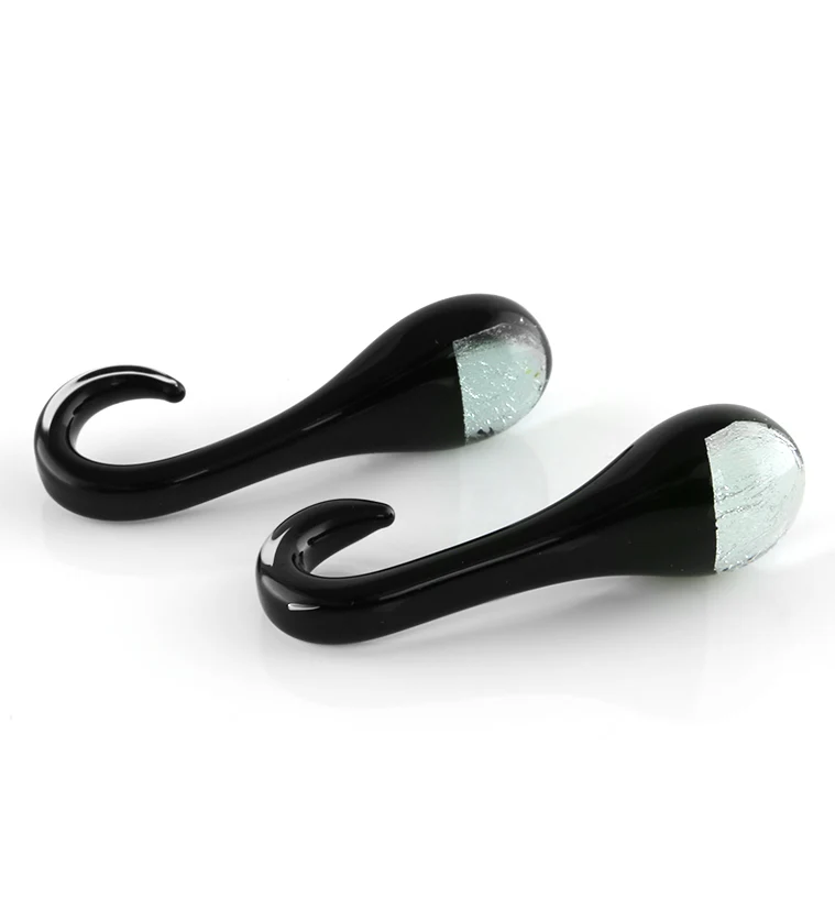 Silver Drip Glass Ear Weights - Image 2
