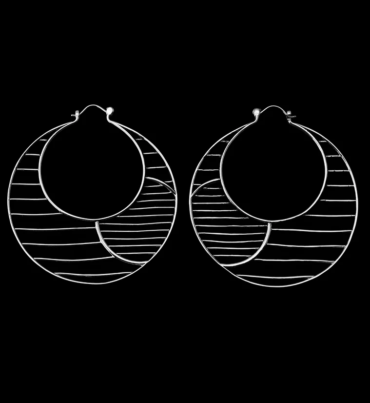 Silver Eclipse Titanium Hangers - Earrings