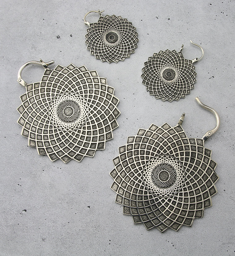 Silver Geometric Brass Ear Weights - Image 2