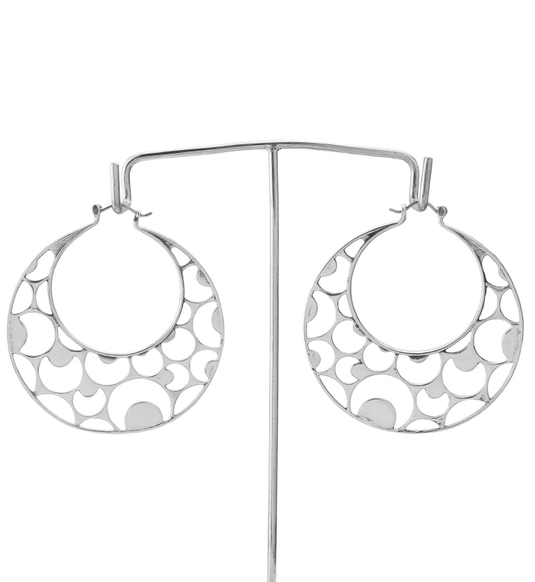 Silver Half Moon Titanium Hangers - Earrings - Image 3