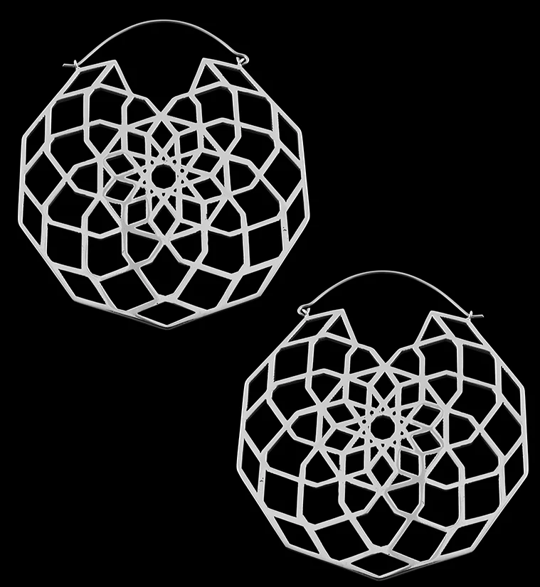 Silver Labyrinth Titanium Hangers - Earrings