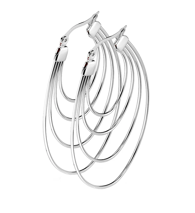 Silver Multi Hoop Earrings