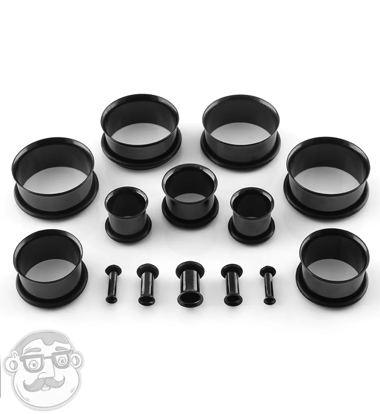 Single Flare Black Steel Tunnels - Image 2