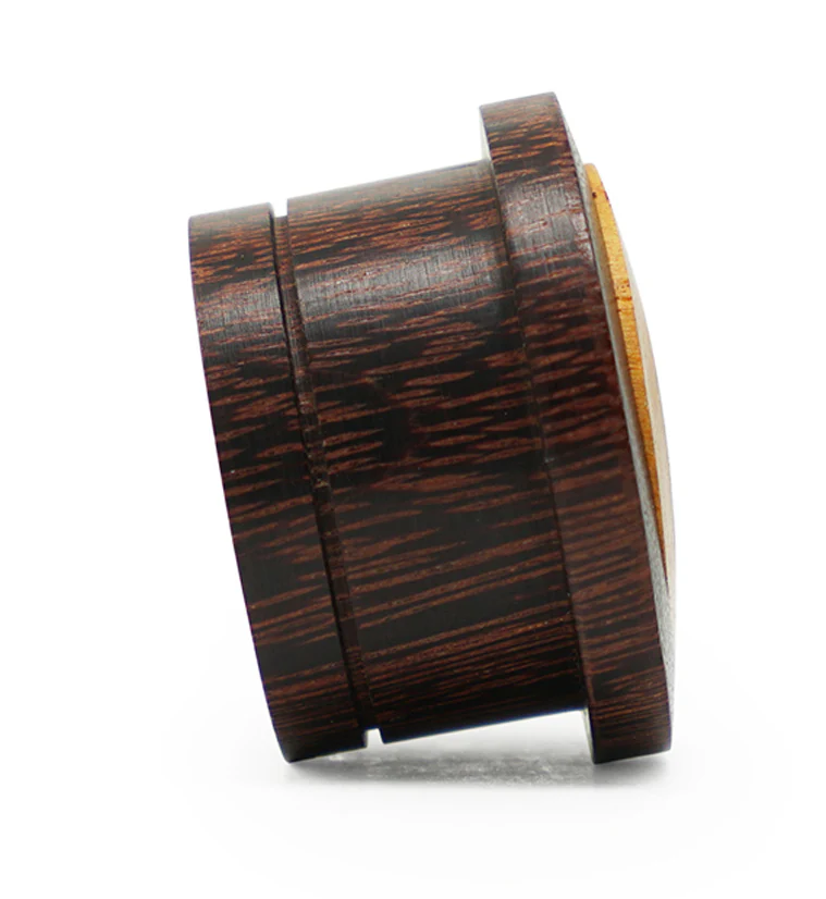Single Flare Dark Tamarind Wood Plugs with Jackfruit Inlay - Image 4
