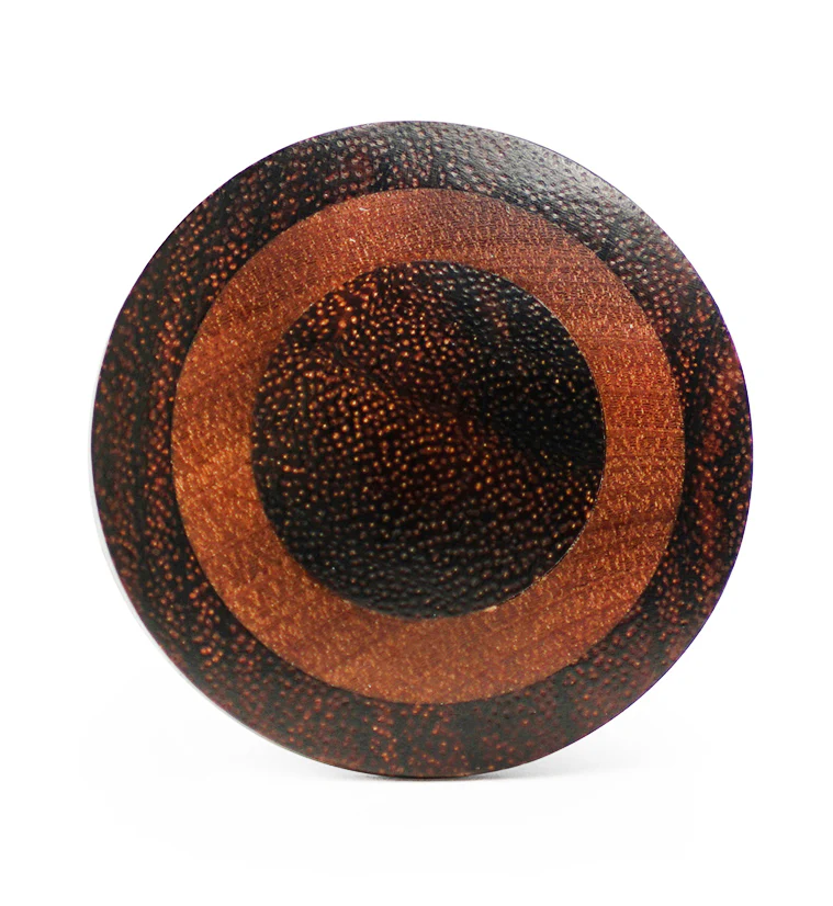 Single Flare Dark Tamarind Wood Plugs with Saba Inlay - Image 3