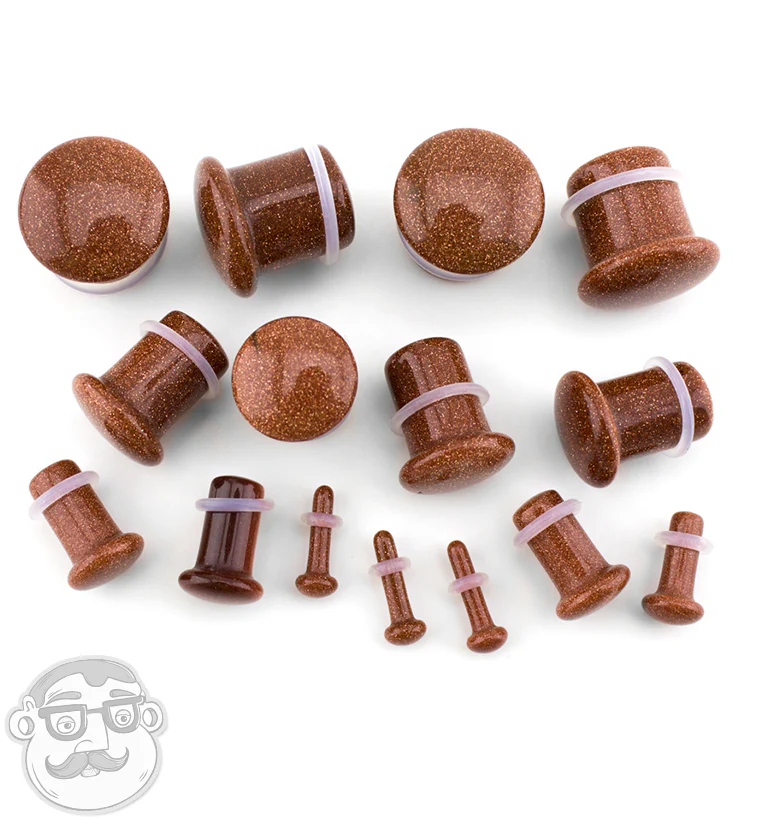 Single Flare Goldstone Glass Plugs - Image 7
