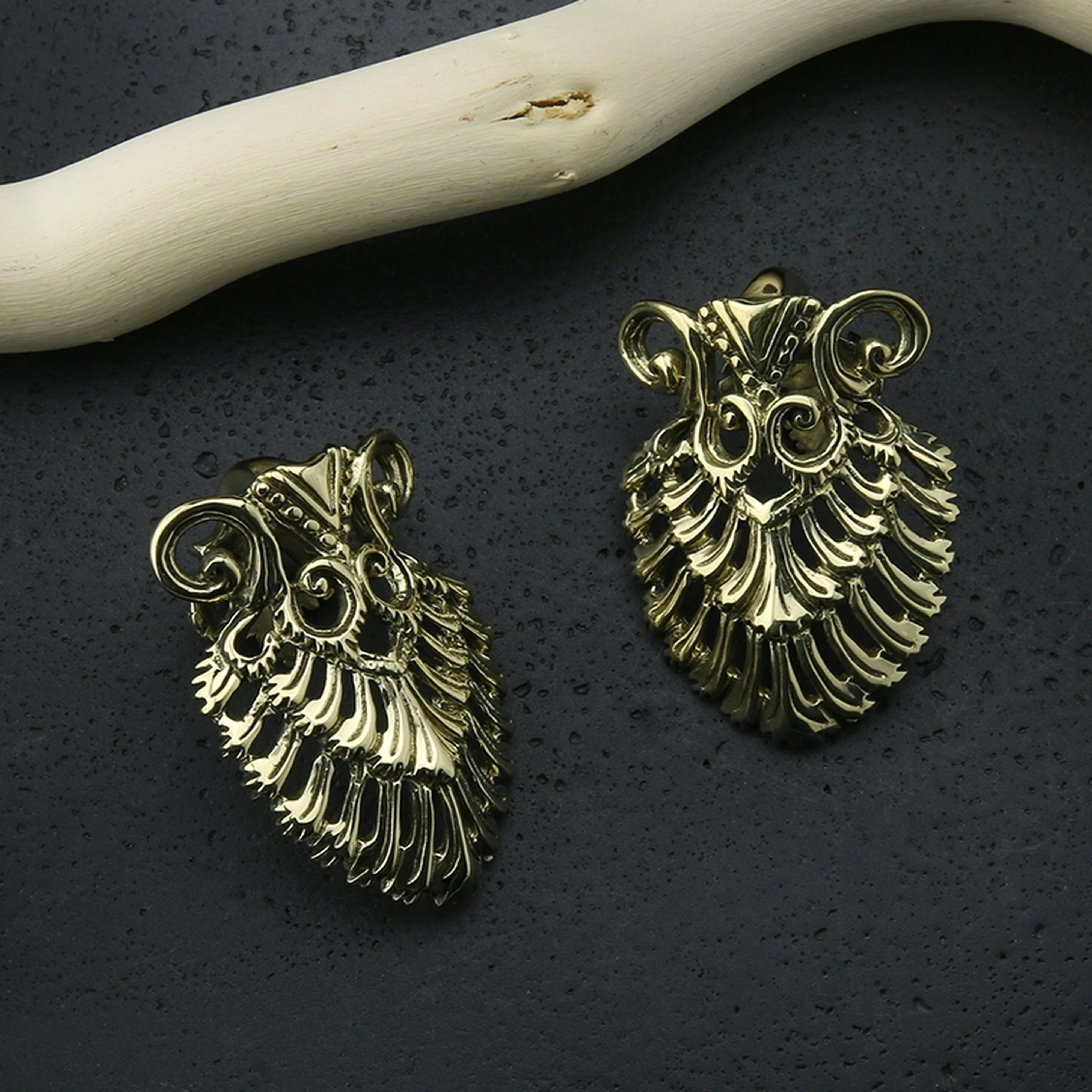 Sinuous Brass Ear Weights - Image 3