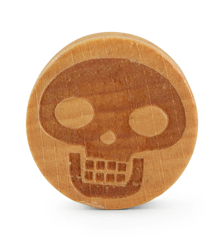 Skull Engraved Wood Plugs - Image 3