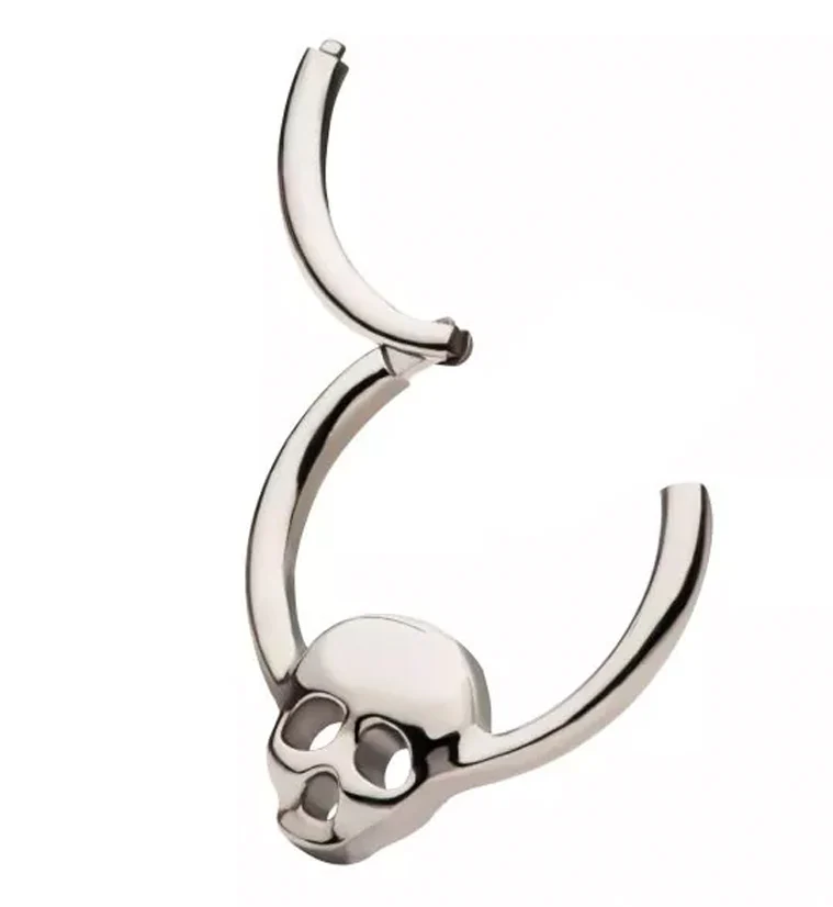 Skull Front Titanium Hinged Segment Ring - Image 3