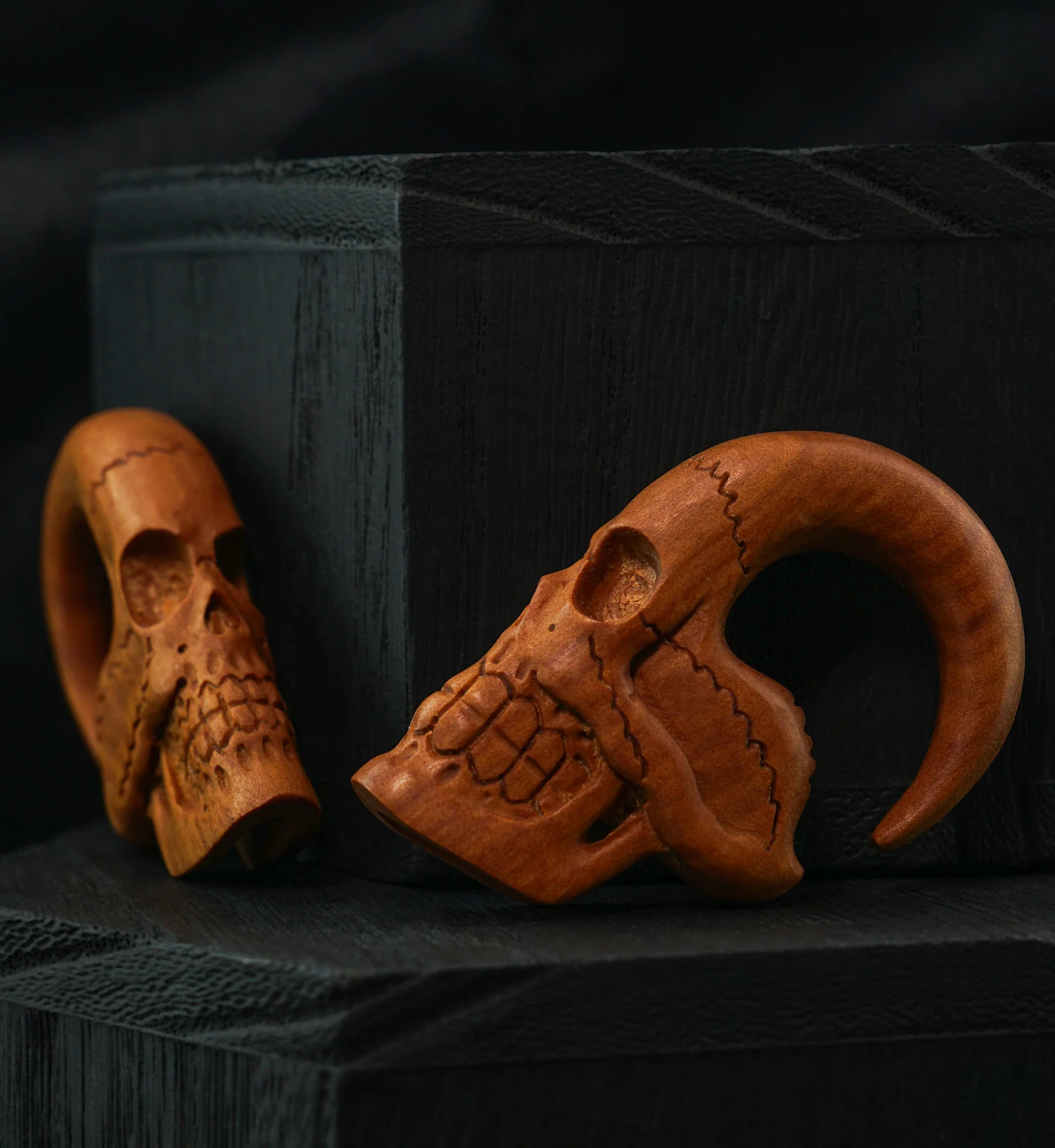 Skull Saba Wood Hangers - Image 2