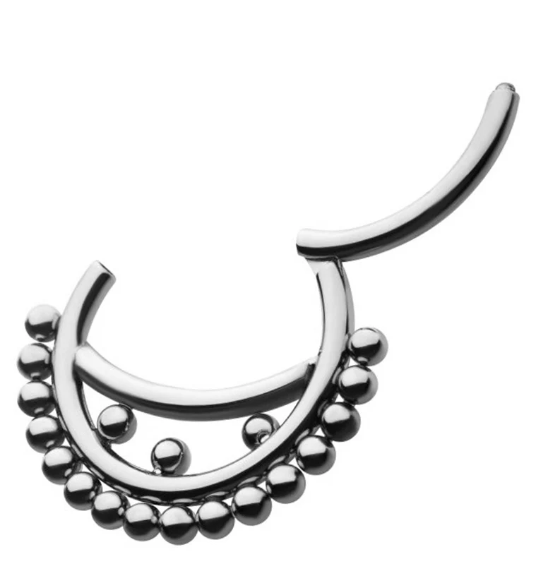 Smirk Beaded Titanium Hinged Segment Ring - Image 2