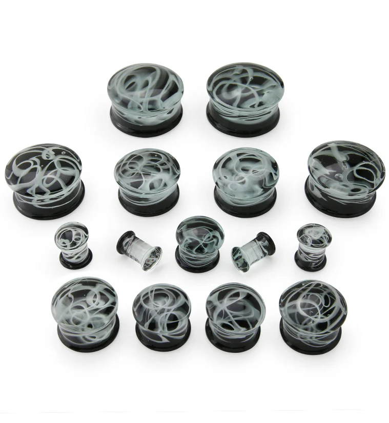 Smoke Haze Swirl Glass Plugs - Image 2