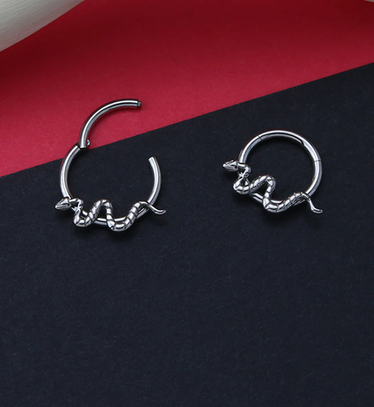 Snake Titanium Hinged Segment Ring - Image 2