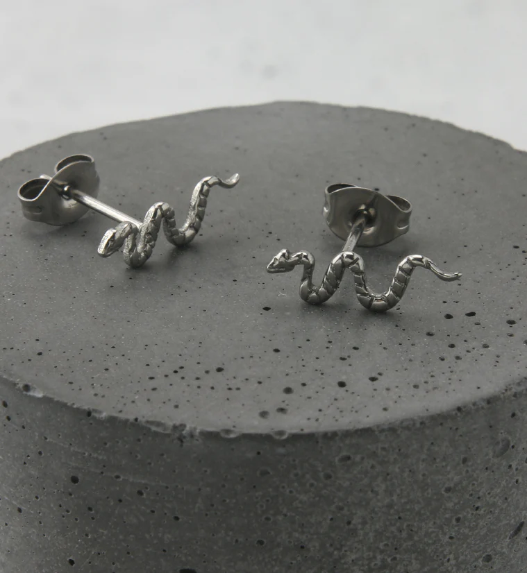Snake Titanium Threadless Earrings - Image 2