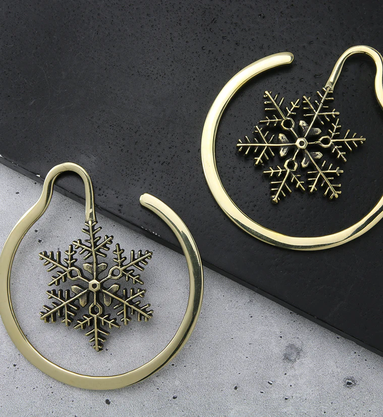 Snowflake Brass Ear Weights - Image 3