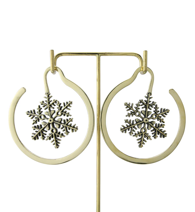 Snowflake Brass Ear Weights - Image 4