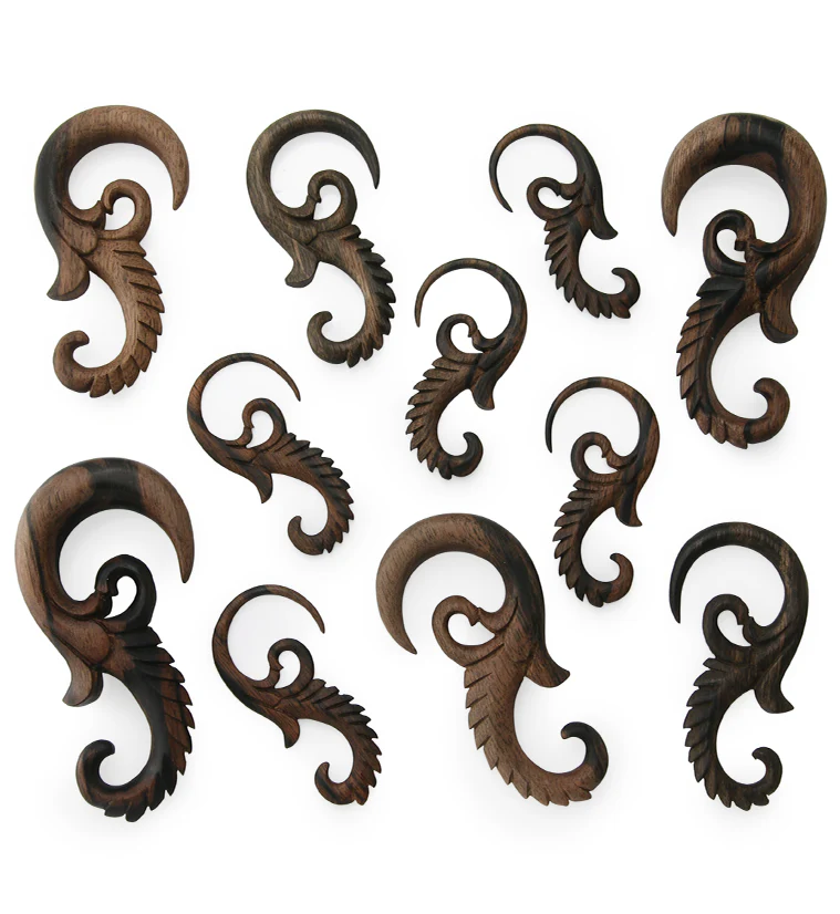 Areng Wood Seahorse Hanger Plugs - Image 3