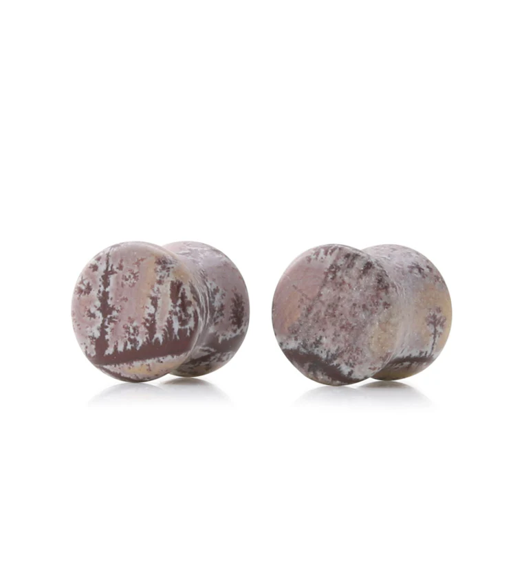 Sonoran Dendritic Rhyolite Stone Plugs 00G (10mm) Version 1 - Image 2