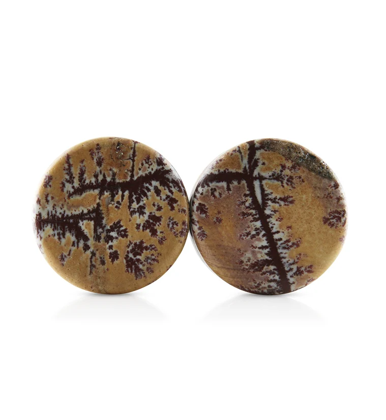 Sonoran Dendritic Rhyolite Stone Plugs 3-4" (19mm) Version 2
