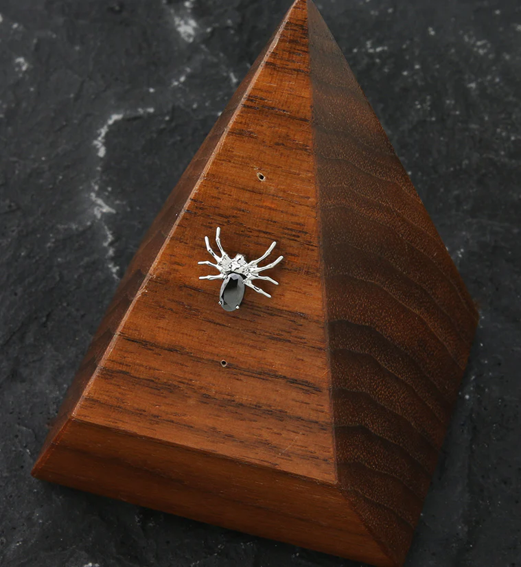 Spider Black CZ Threadless Titanium Top - Image 2