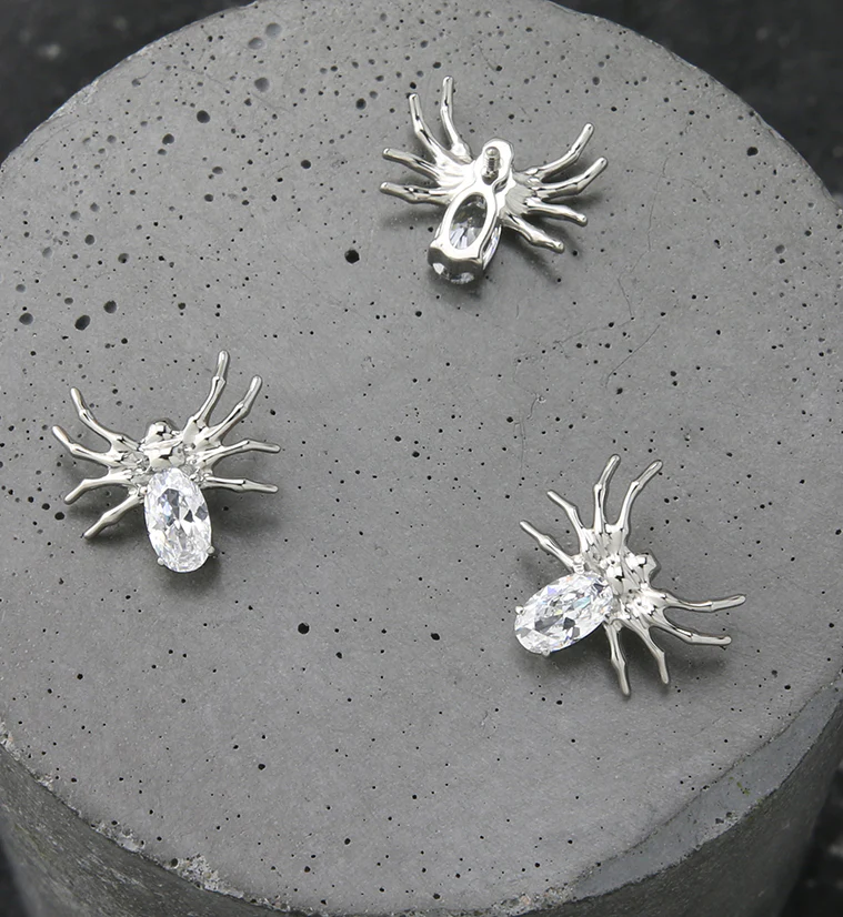 Spider Clear CZ Internally Threaded Titanium Top - Image 2