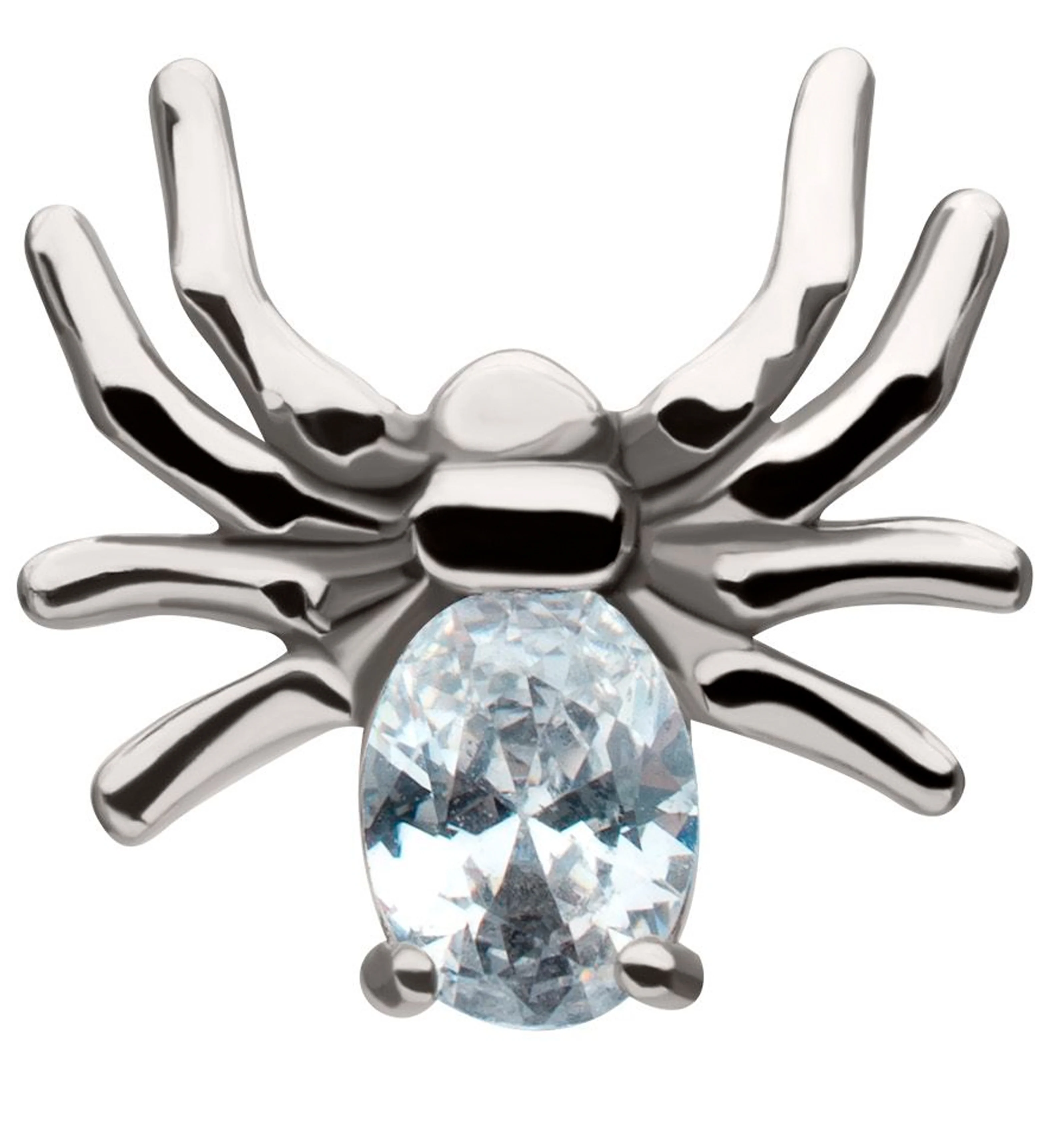 Spider Clear CZ Stainless Steel Internally Threaded Labret