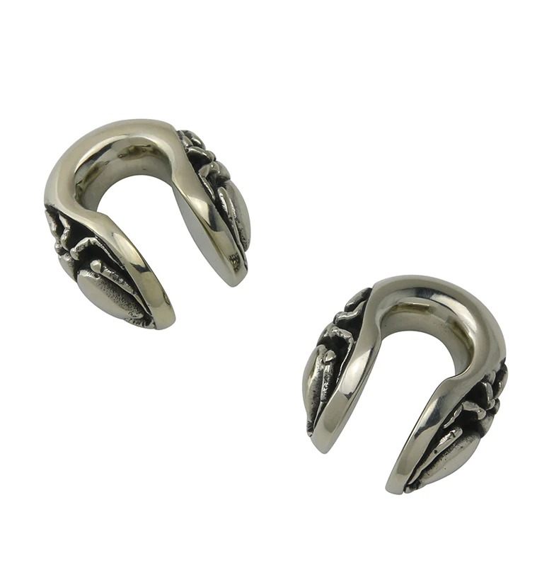 Spider Keyhole White Brass Ear Weights - Image 3