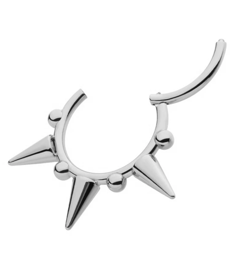 Spike Titanium Hinged Segment Ring - Image 3