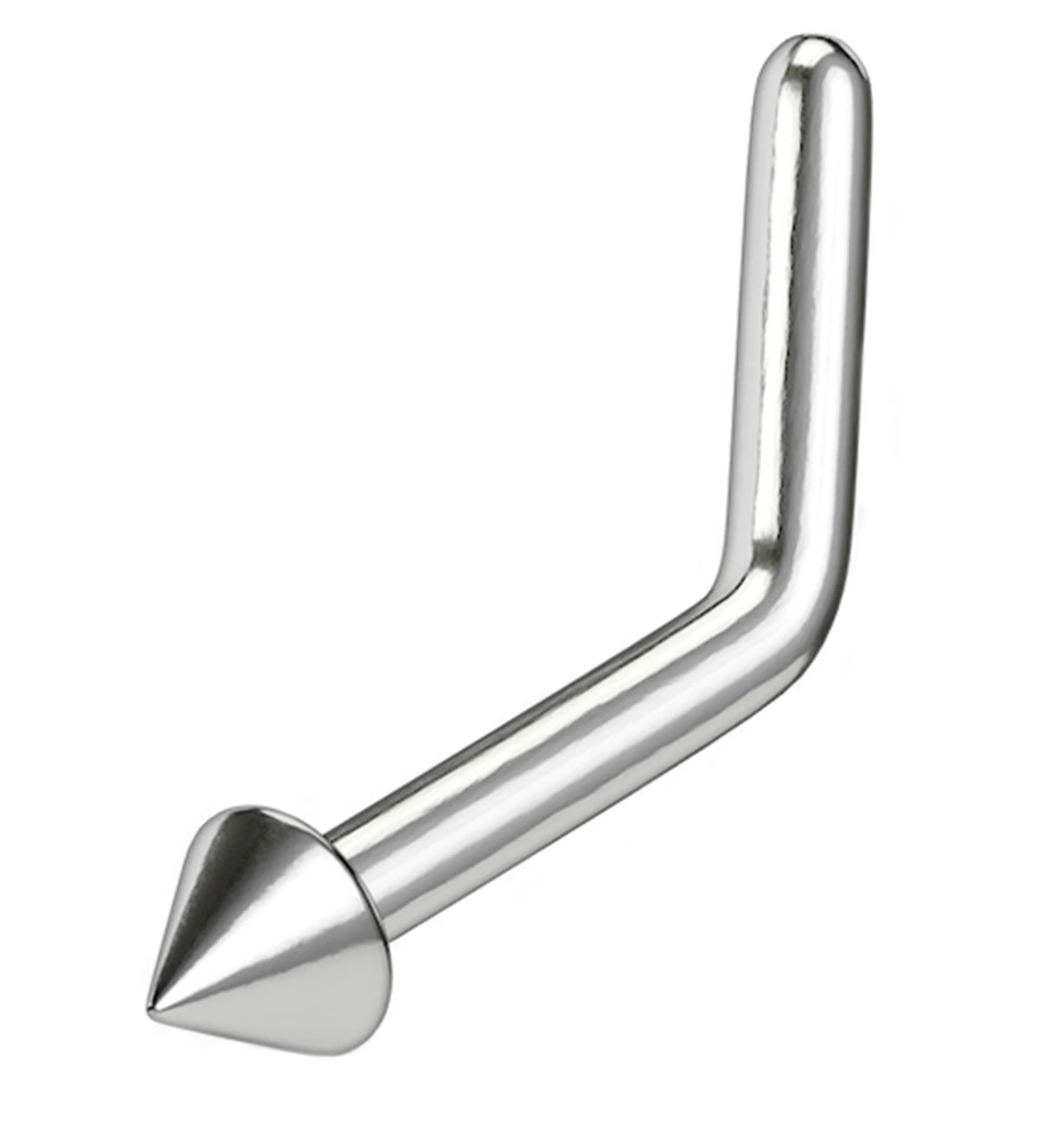 Spike Top L Bend Titanium Nose Ring