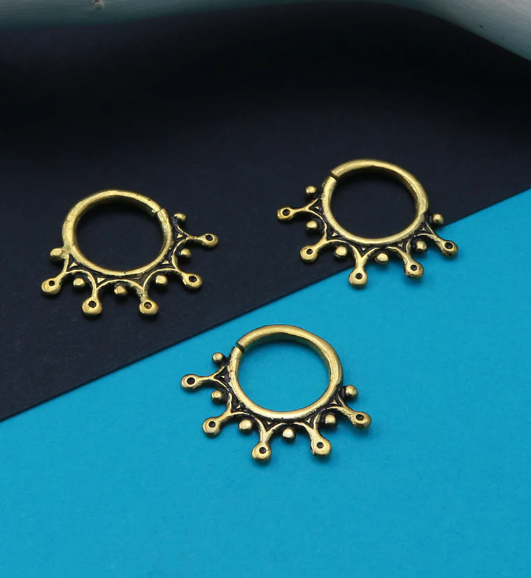 Splat Brass Hoop Ring - Image 2