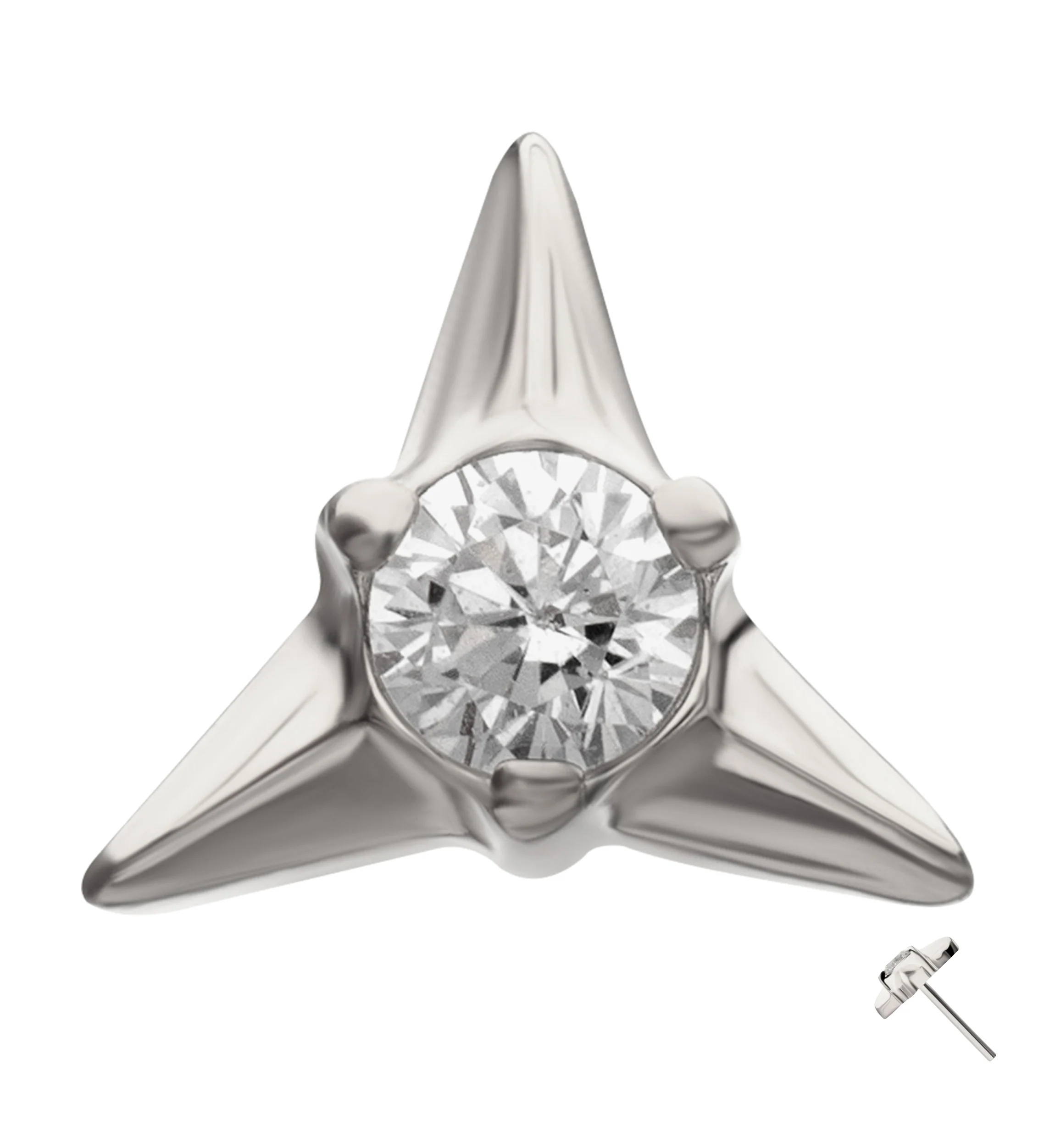Splice Clear CZ Titanium Threadless Top - Image 3