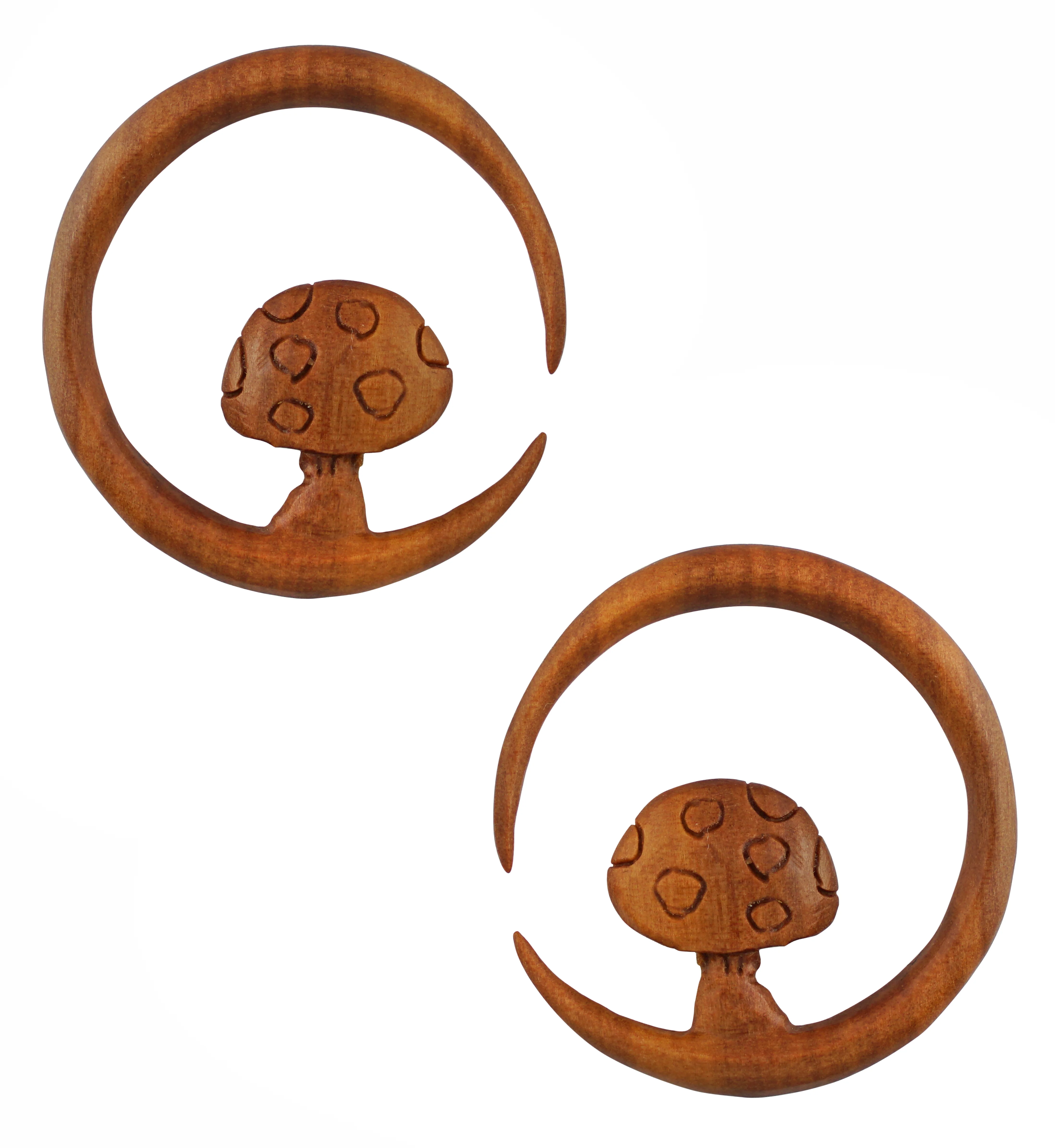 Mushroom Saba Wood Hoop Hangers - Image 3