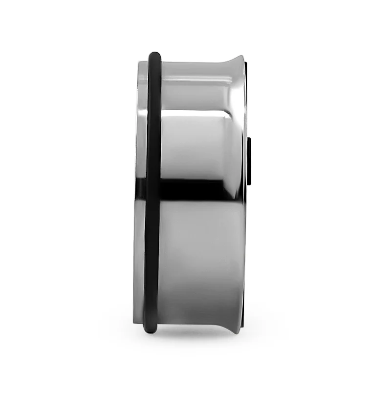 Stainless Steel Black Cross Tunnel Plugs - Image 3