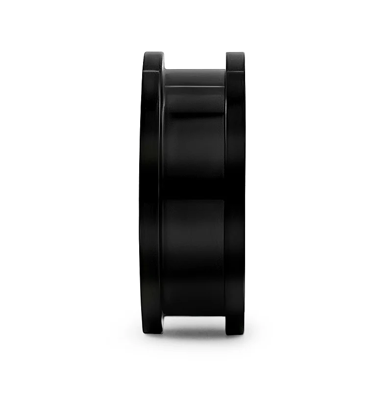 Black Stainless Steel Screw On Ear Tunnels - Image 5