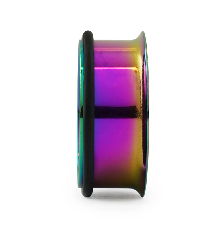 Stainless Steel Rainbow Ear Tunnels - Image 2