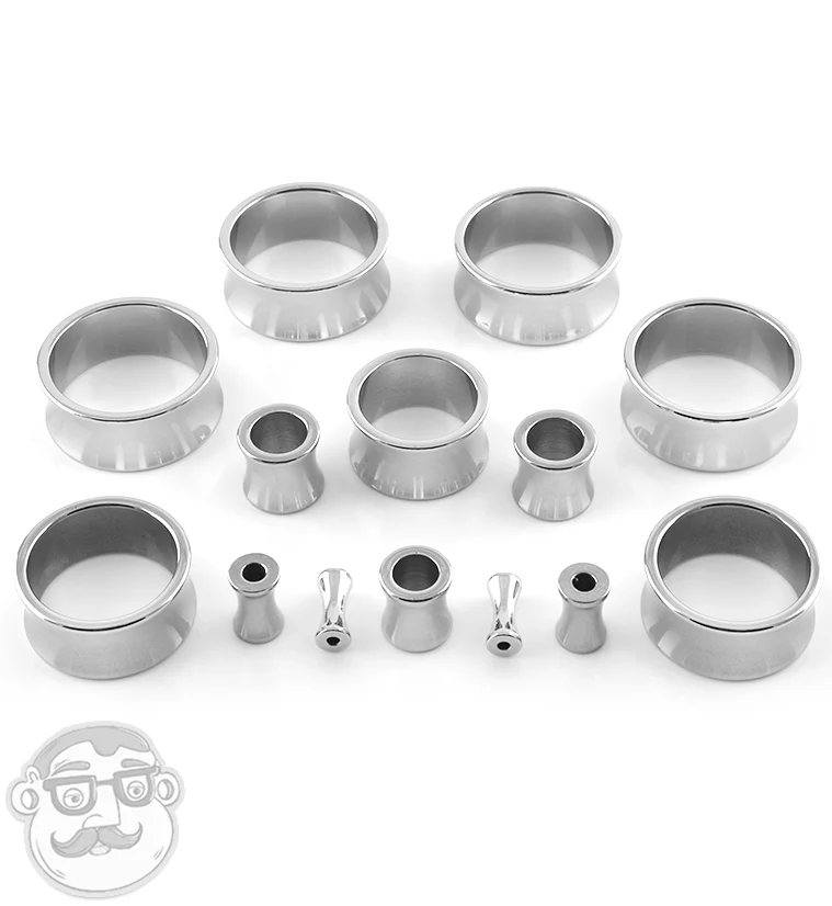 Stainless Steel Saddle Flare Tunnel Plugs - Image 3