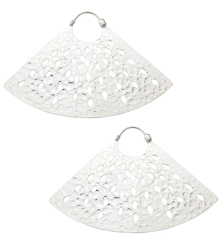 Stamped Vane White Brass Ear Weights / Hangers